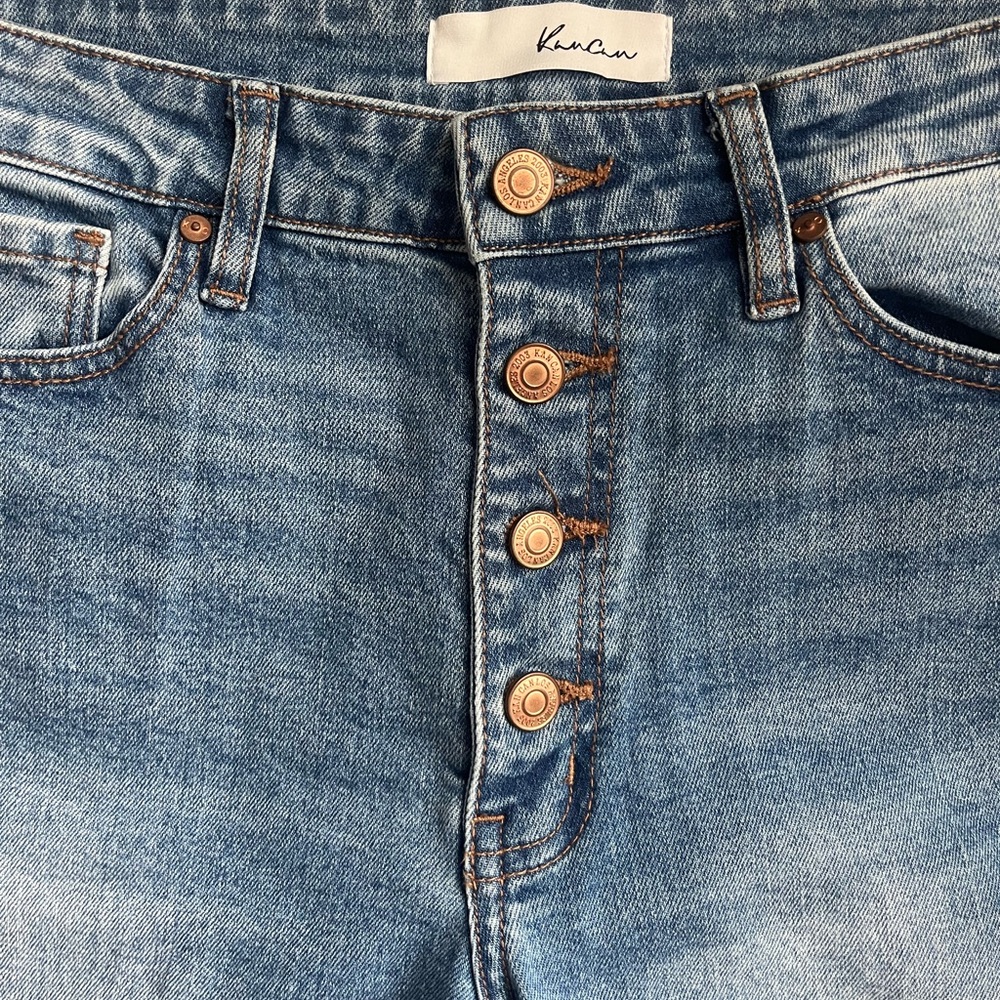 KanCan Blue Button-Fly Women's Skinny Jeans